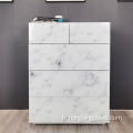 Verre en marbre blanc 5 tiroir mdf armoire